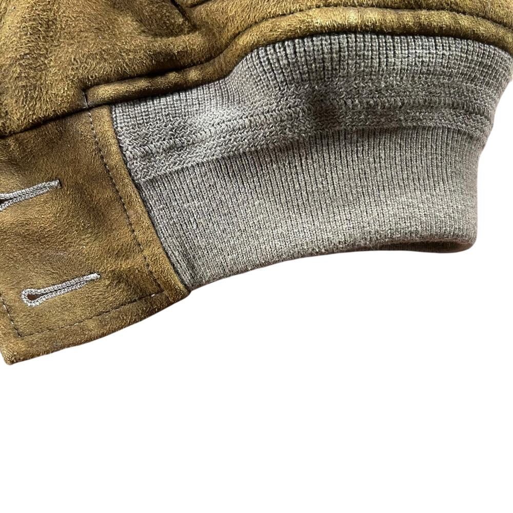 Vintage Polo Ralph Lauren Suede Leather Bomber Jacket L Distressed Brown - Picture 7 of 14